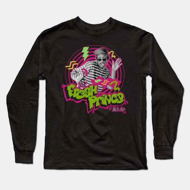 the fresh prince of bel air Pop music black Long Sleeve T-Shirt by mynamekian